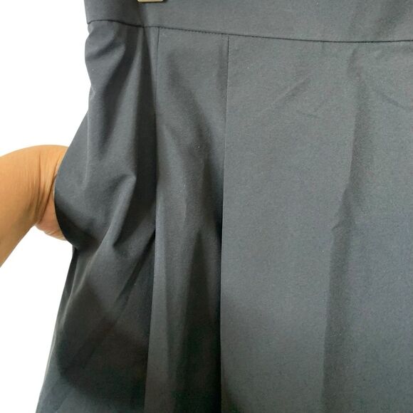 NWT Uniqlo Flared Pleated Midi Skirt Black Women's High Waisted Pockets Sz Large - Picture 13 of 16